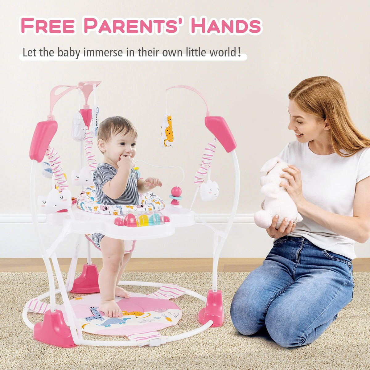 Pink 3 in 1 Baby Jumpers and Bouncers X810152