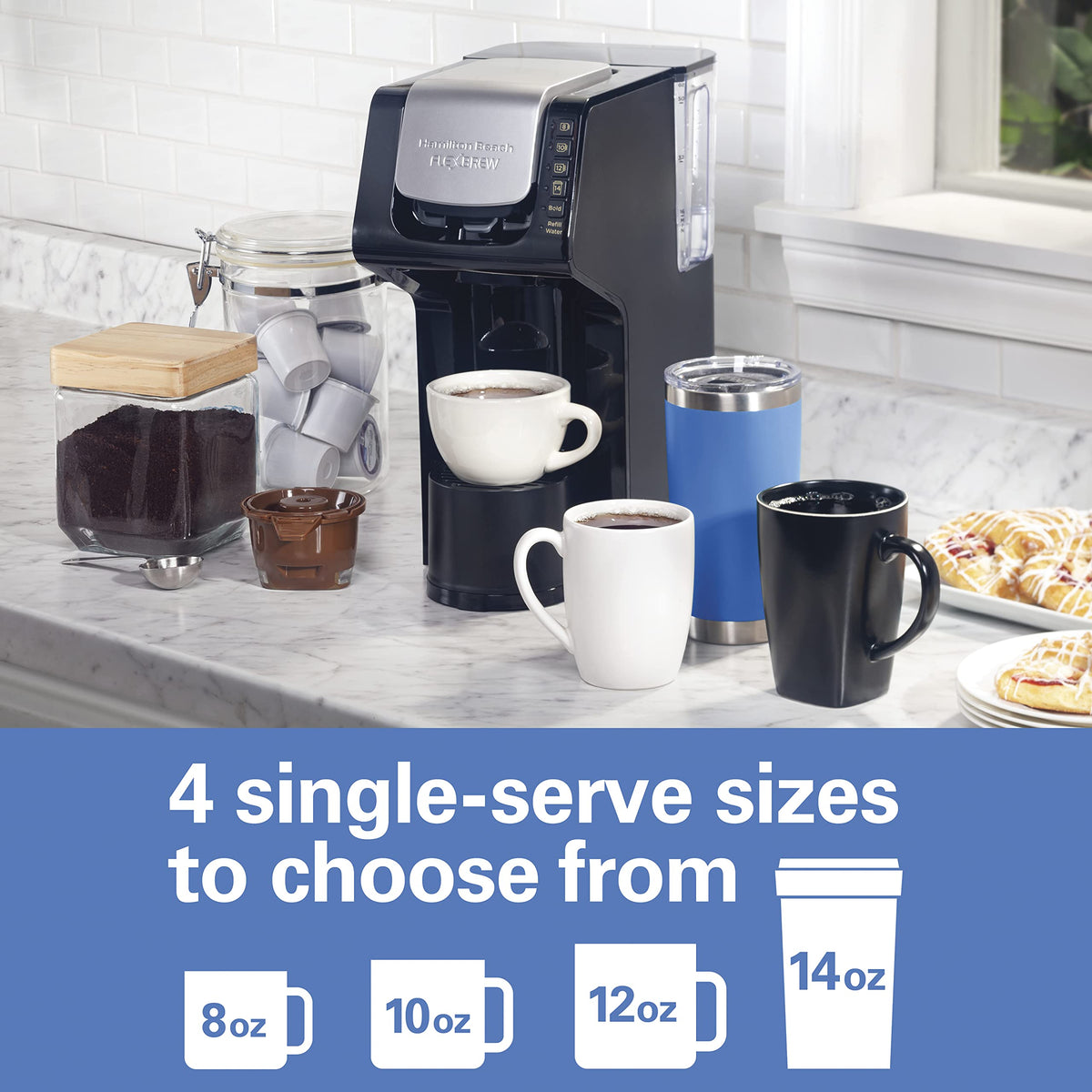 Single-Serve Coffee Maker with Removable Reservoir, Black E954253