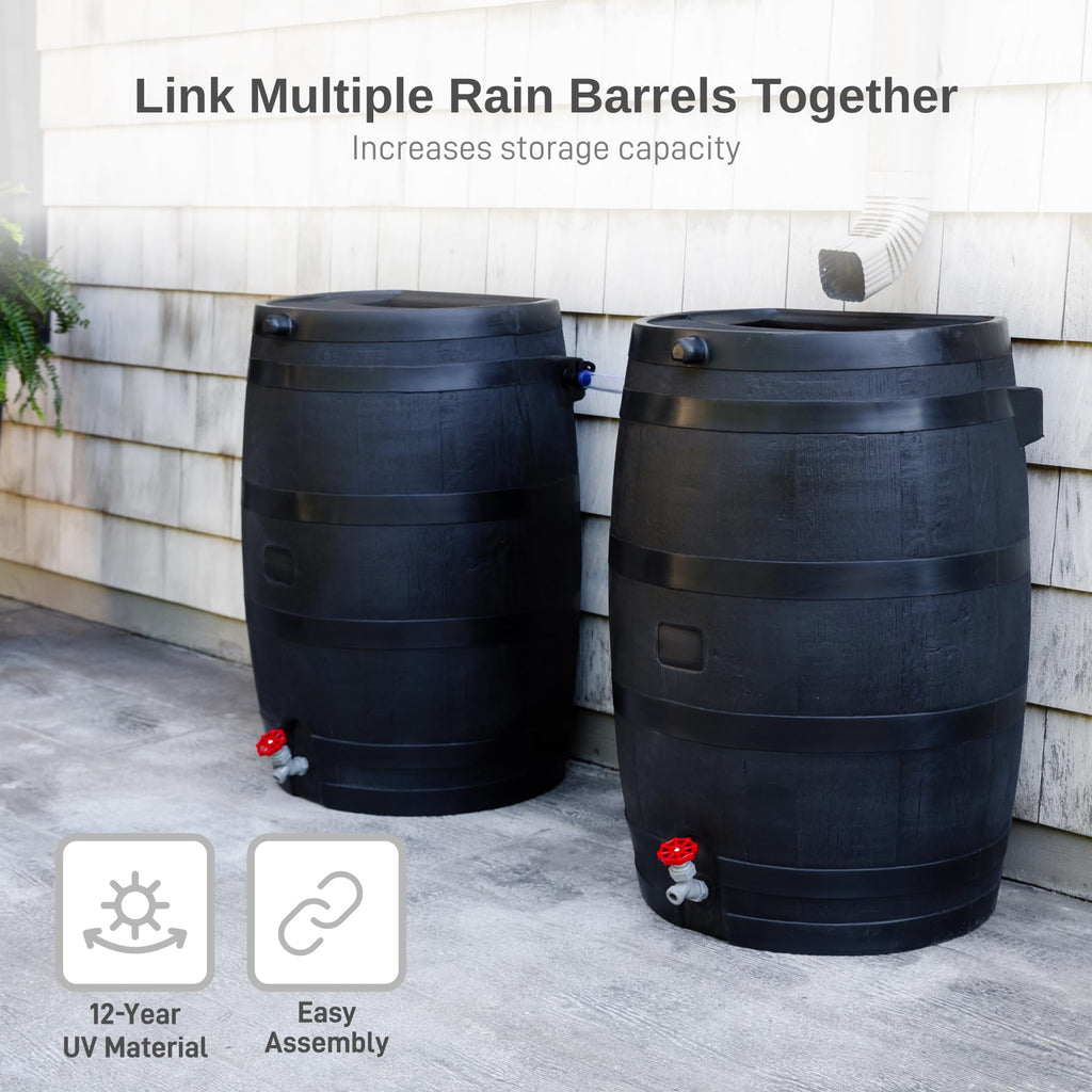 50-Gallon Recycled Plastic Rain Barrel E30306