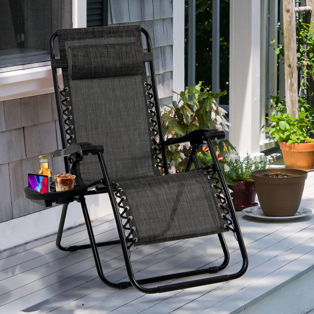 Zero Gravity Lounge Chairs Set of 2 Gray K334130