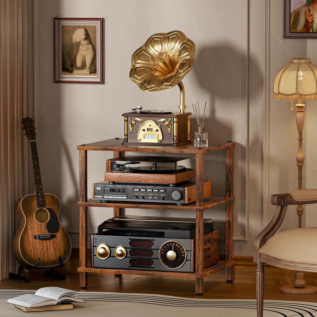 Brown 3-Tier Wooden Media Stand D77985