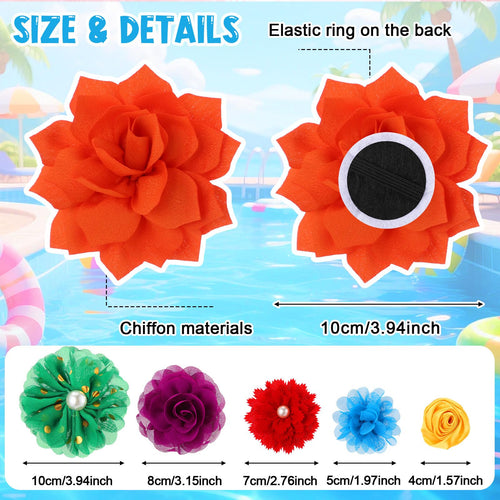 100 Pcs Multicolor Dog Collar Bows Set with Elastic Rubber Band U421755