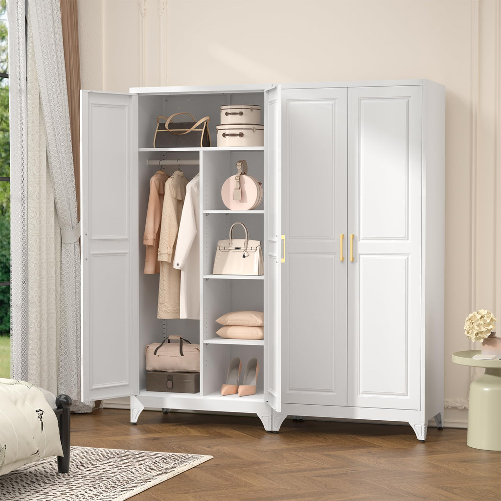 Metal Armoire Wardrobe Closet with 2 Doors M541