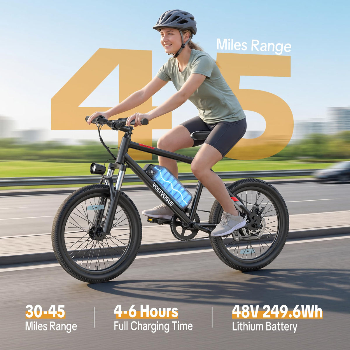 48V 1000W Peak Motor 22 mph 20Inch Fat Tires Electric E-Bike M38217