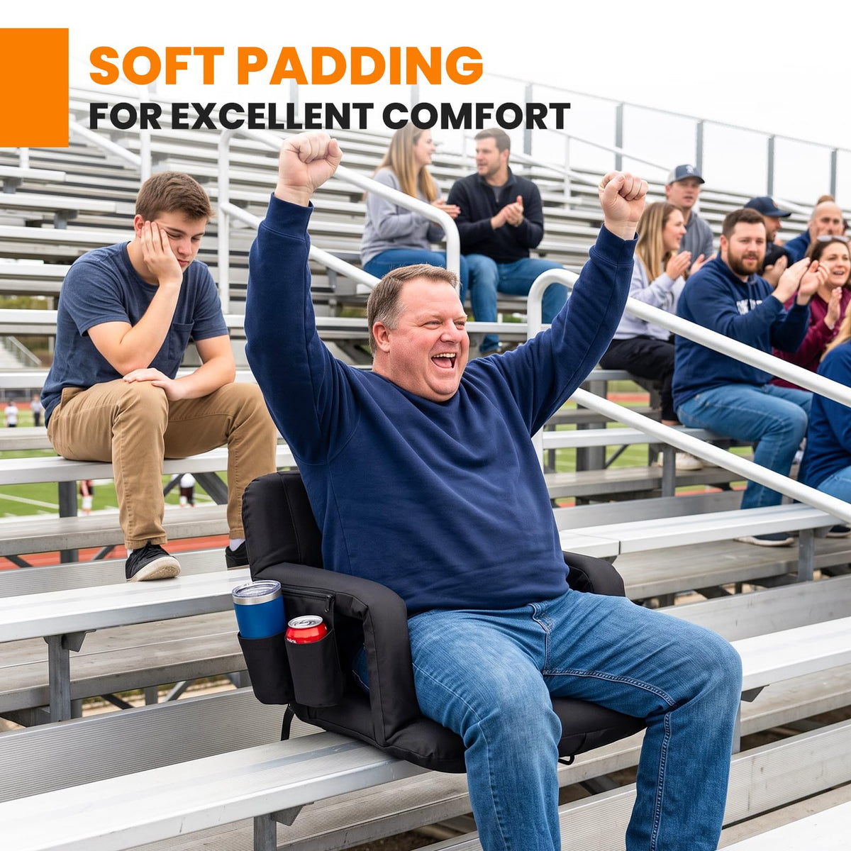 Extra Wide Padded Stadium Seats with Back Support A263