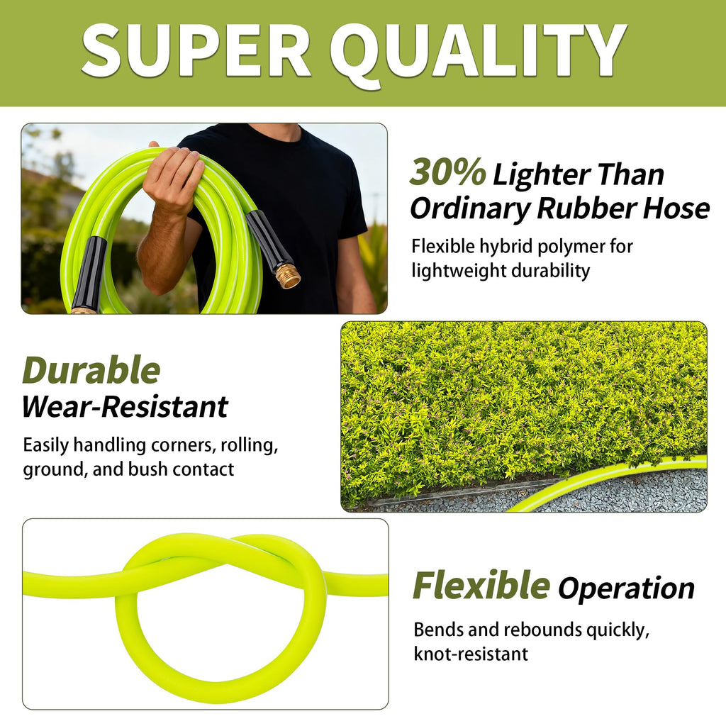 100FT x 5/8" Lightweight Hybrid Rubber Garden Hose E71285