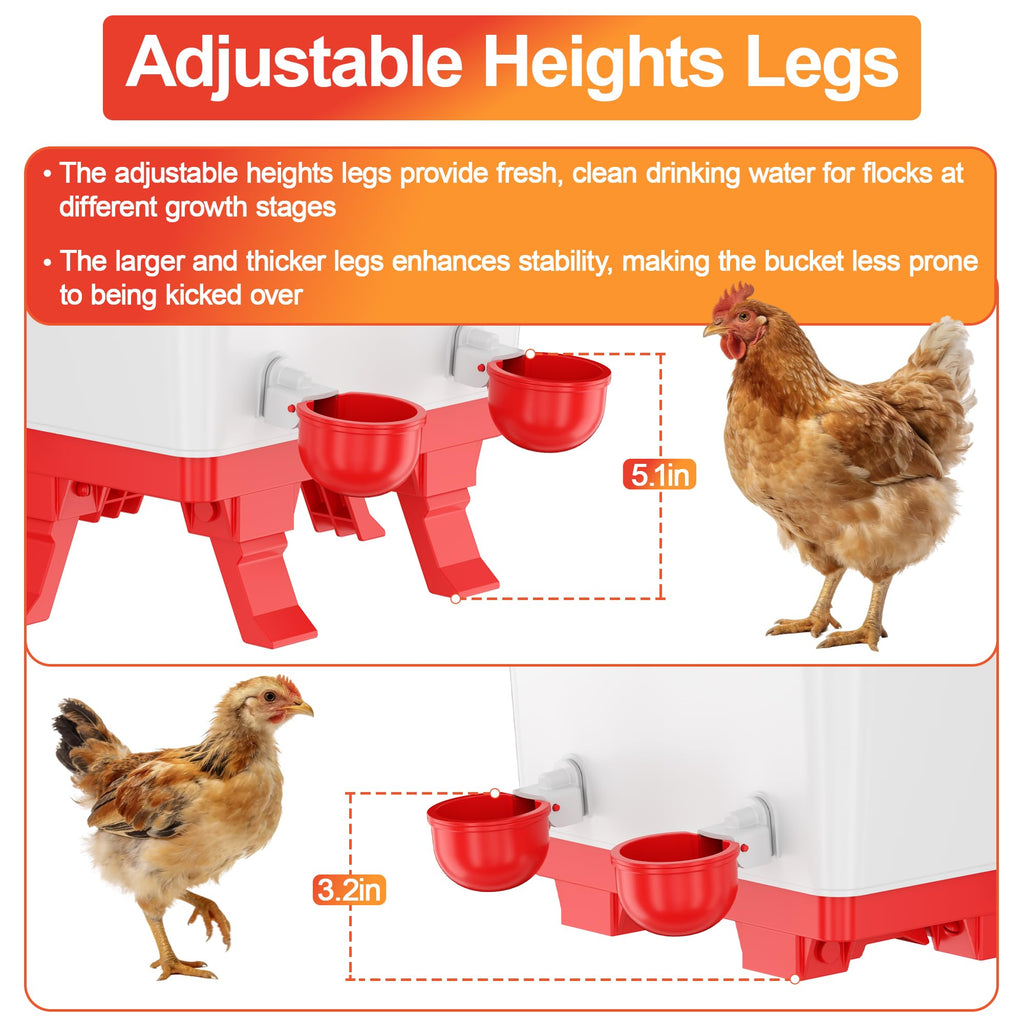 5.0 Gal Chicken Waterer Bucket with 4 Cups K88036