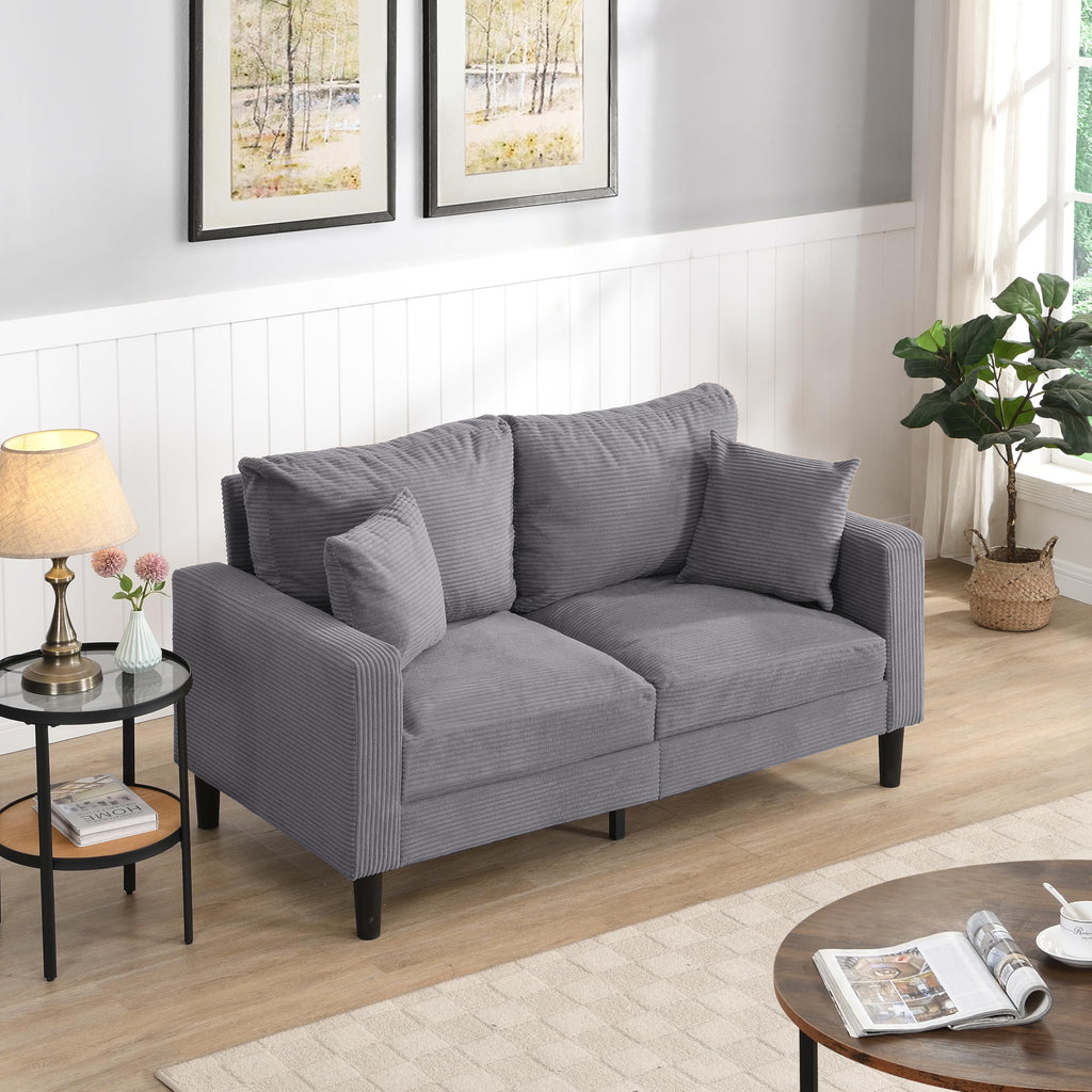 Light Gray 2-Seat Upholstered Loveseat Sofa R825221