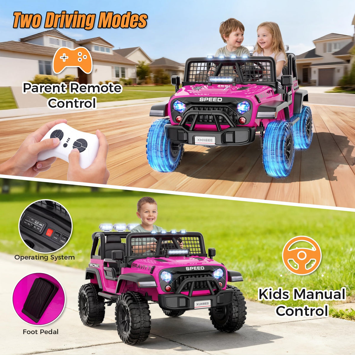 24V 2 Seater Pink Ride On Car R216