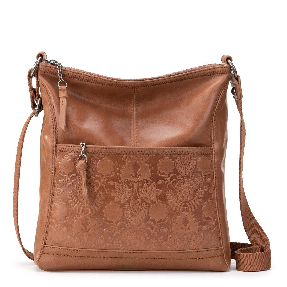 Leather Crossbody Purse with Zipper Closure B465517
