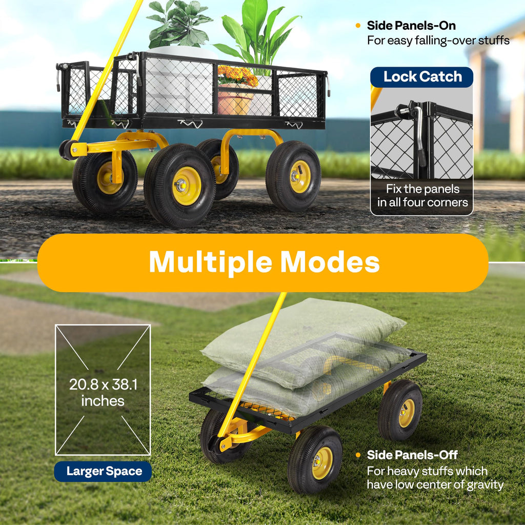 Heavy Duty 4.5 Cu Ft Mesh Steel Garden Cart X985