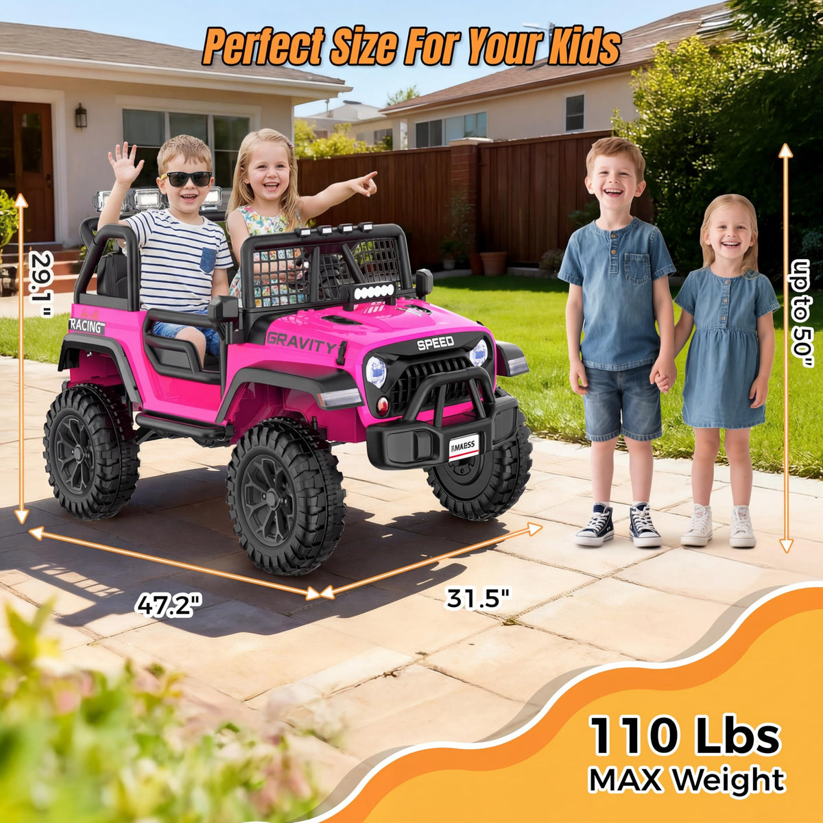 24V 2 Seater Pink Ride On Car R216