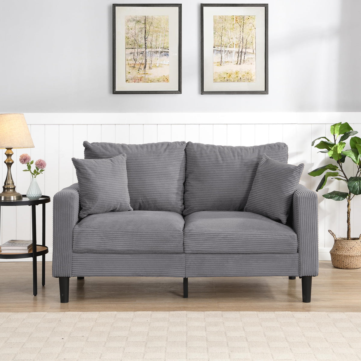 Light Gray 2-Seat Upholstered Loveseat Sofa R825221