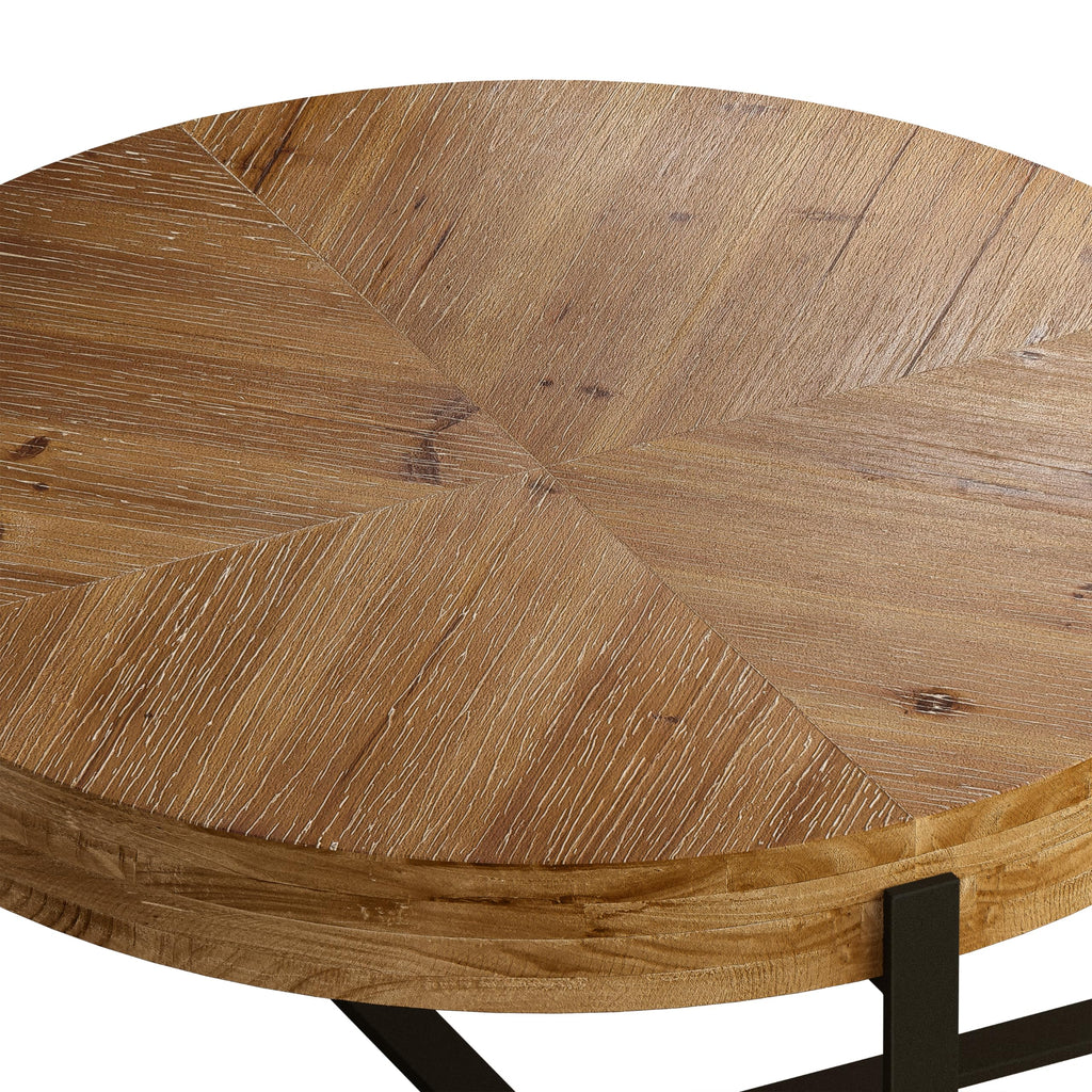 34" Round Coffee Table with Metal Base W2215