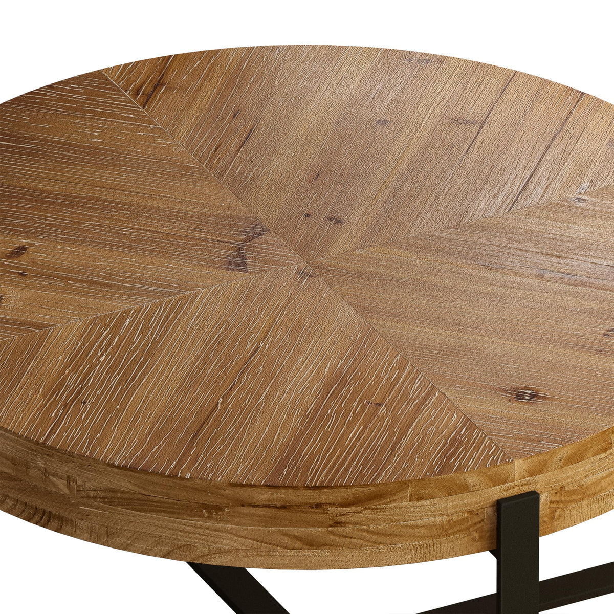 34" Round Coffee Table with Metal Base W2215